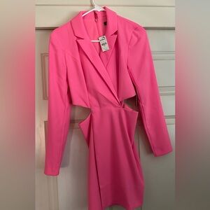 Express Pink Long Sleeve Dress